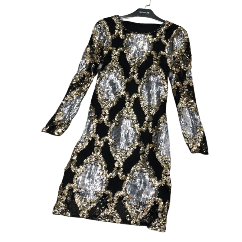 Abendkleid aus Pailletten in Schwarz