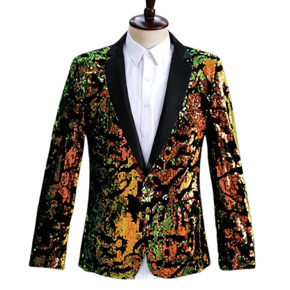 Herren-Paillettenanzugjacke in bunten Farben
