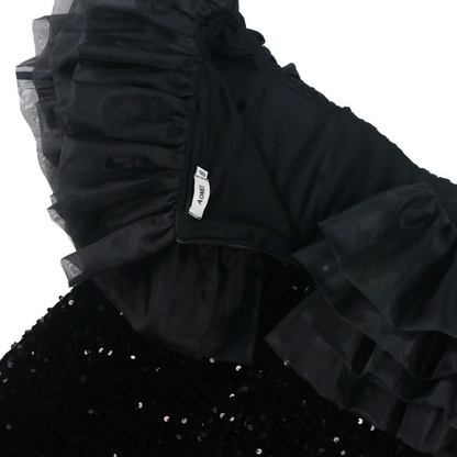 Gala-Kleid Pailletten Schwarz