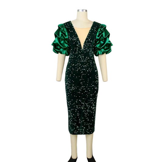 Abendkleid mit Puff-Ärmeln