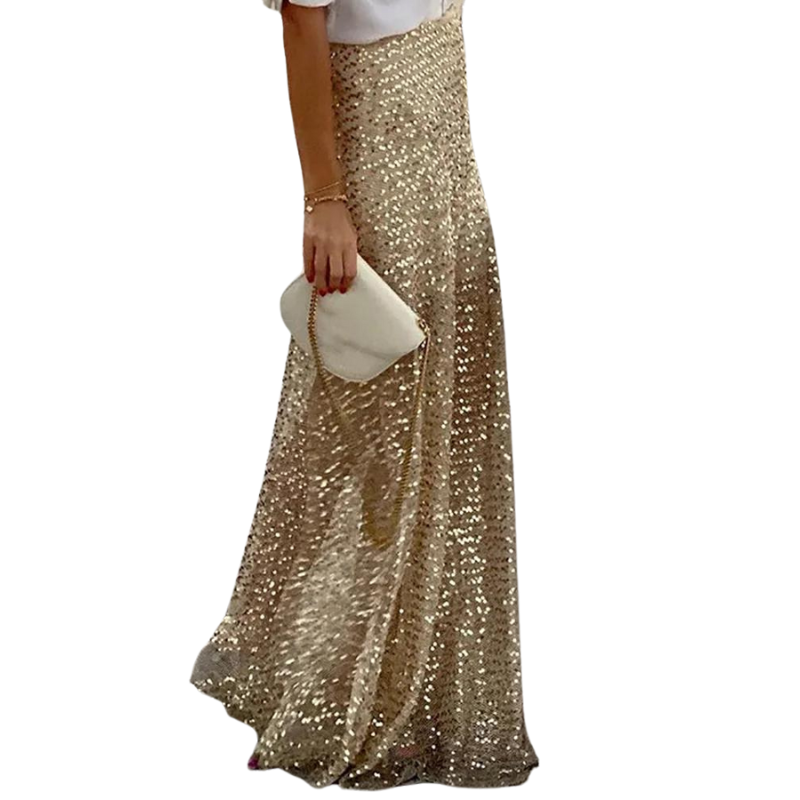 hoher Taillenumhang Rock mit Pailletten