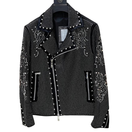 Männer Strass Jacke Motorrad-Design