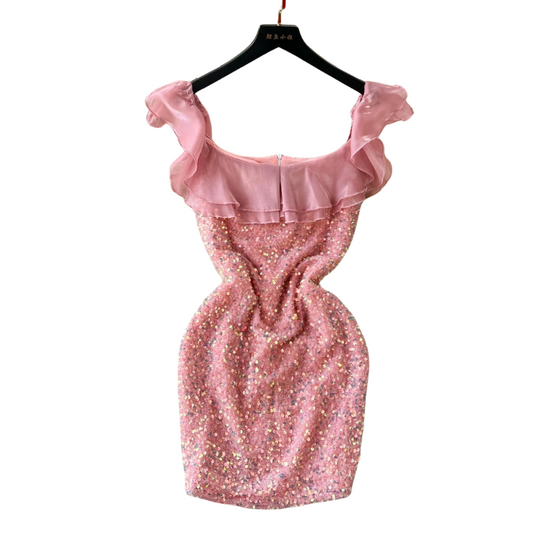 Pailletten-Kleid Rosa