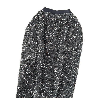 High-Waist Paillette Rock aus Samt