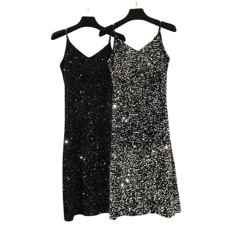 Paillettenkleid mit Trägern