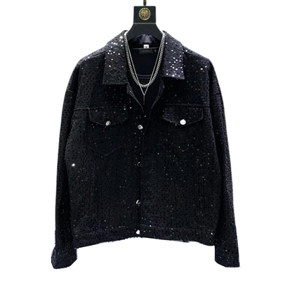 Jeansjacke mit Pailletten für Herren