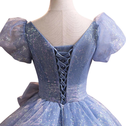 Blaue Paillettenkleider aus Tüll