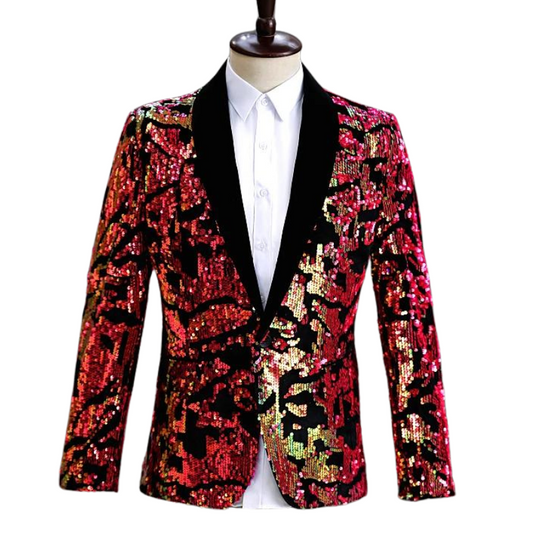 Herren-Paillettenanzugjacke in bunten Farben