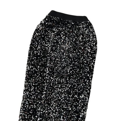 High-Waist Paillette Rock aus Samt
