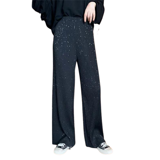 Schwarze Paillettenhose für Damen