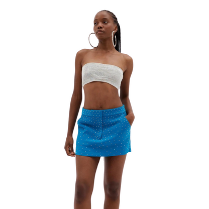 Minirock mit blauem Strass