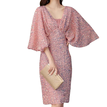 party Kleid mit Pailletten und Puffärmeln