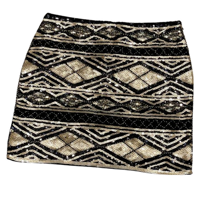 Kurzer Paillettenrock mit geometrischem Design