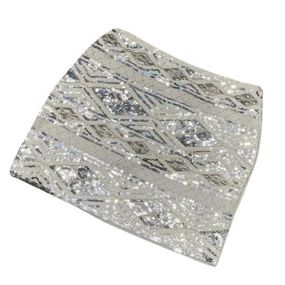 Kurzer Paillettenrock mit geometrischem Design