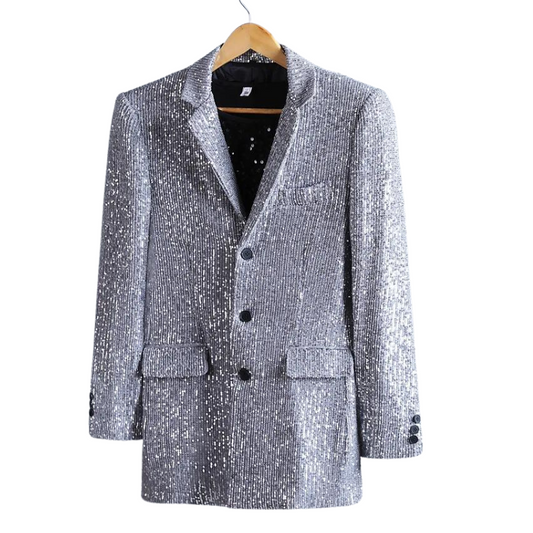 Herren Pailletten-Blazer Jacke