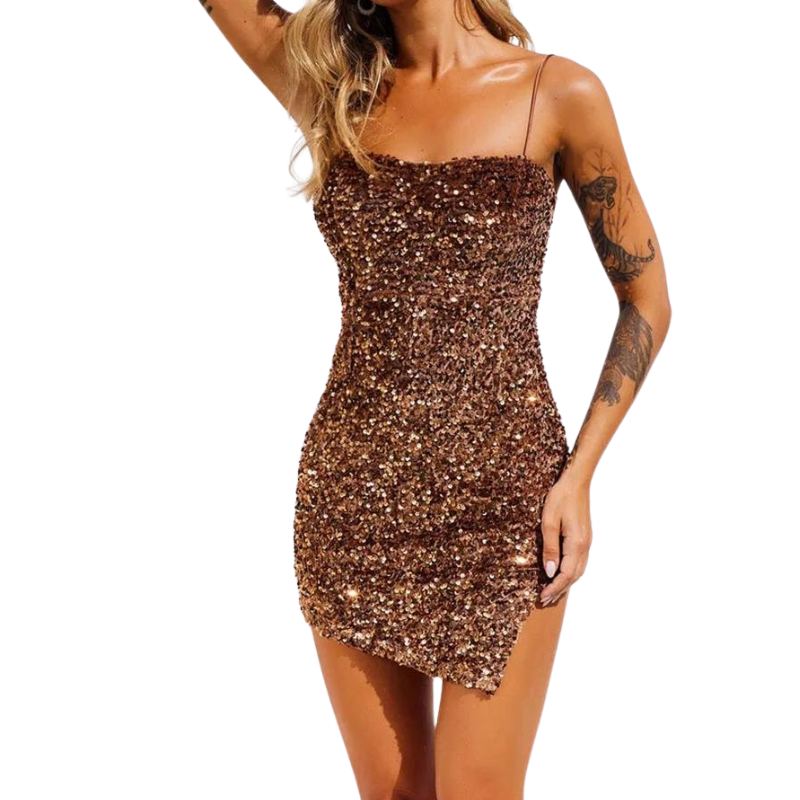 Pailletten-Kleid mit Trägern
