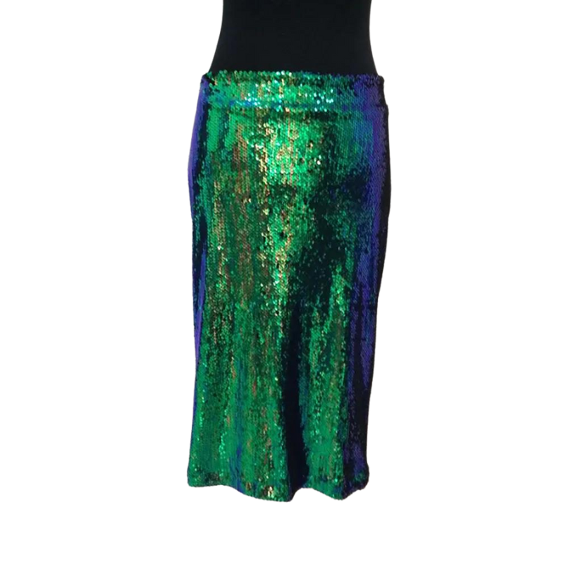 Rock mit Pailletten in Grün