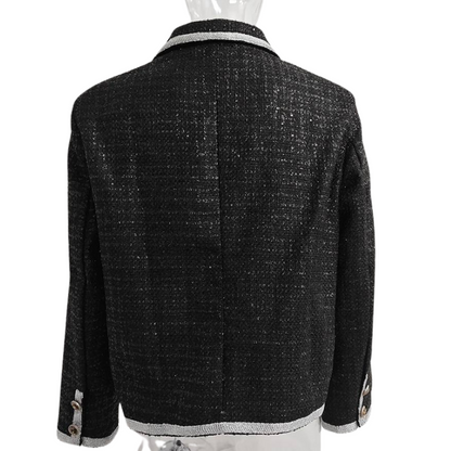 Herren Paillettenjacke mit Silberrand