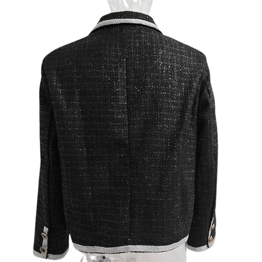 Herren Paillettenjacke mit Silberrand