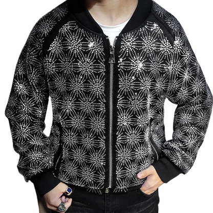 Bomber Noir Strass Herren