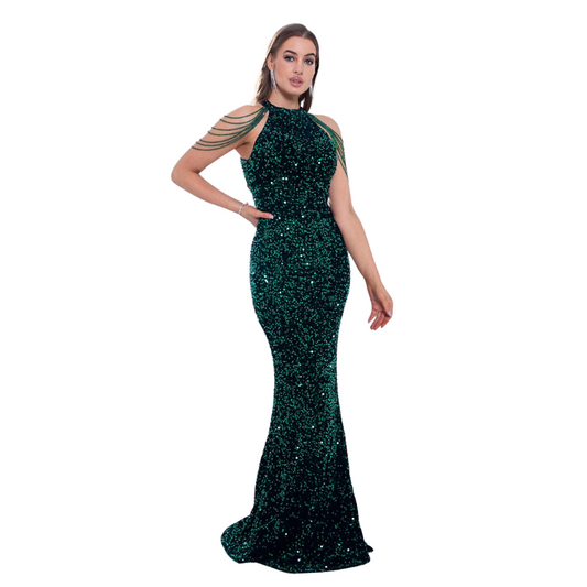 Elegantes Pailletten-Abendkleid