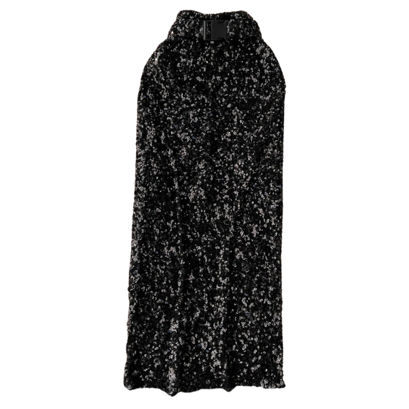 Midikleid mit Pailletten und Taille Gürtel