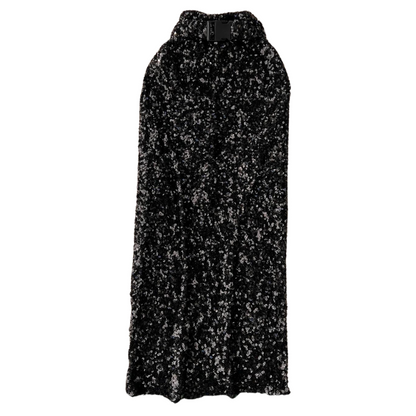 Midikleid mit Pailletten und Taille Gürtel