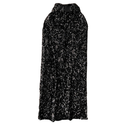 Midikleid mit Pailletten und Taille Gürtel