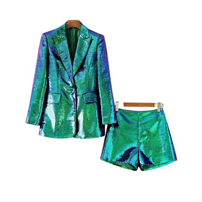 Paillettenkostüm mit Shorts