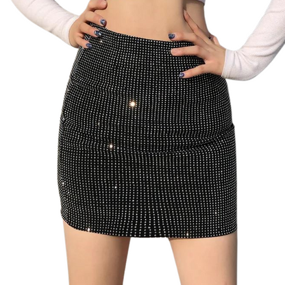 Schwarzer Rock mit Strass