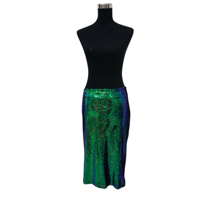 Rock mit Pailletten in Grün