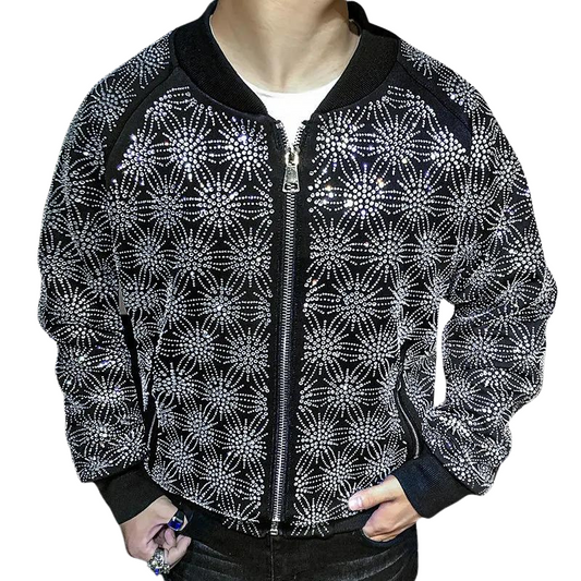 Bomber Noir Strass Herren