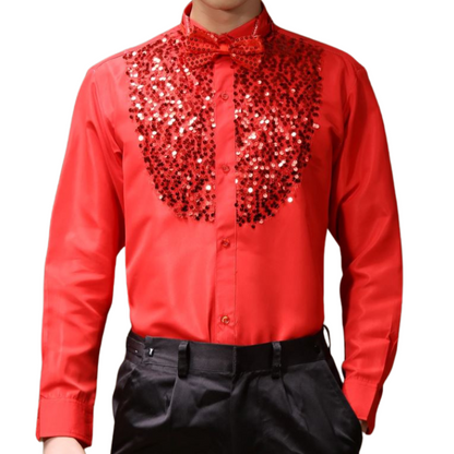 Herren Glitzerhemd