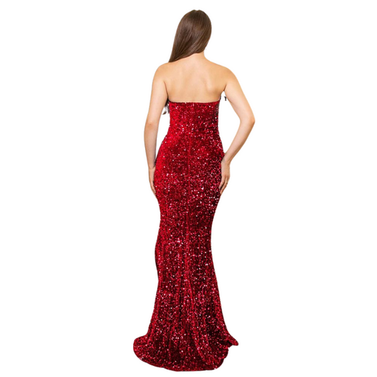 Robe de Soirée Bustier Paillette