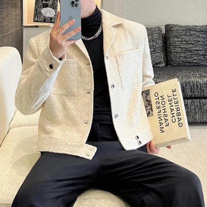 Kurze Paillettenjacke für Herren mit Knöpfen