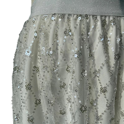 Weißer Rock mit Quaderpailletten