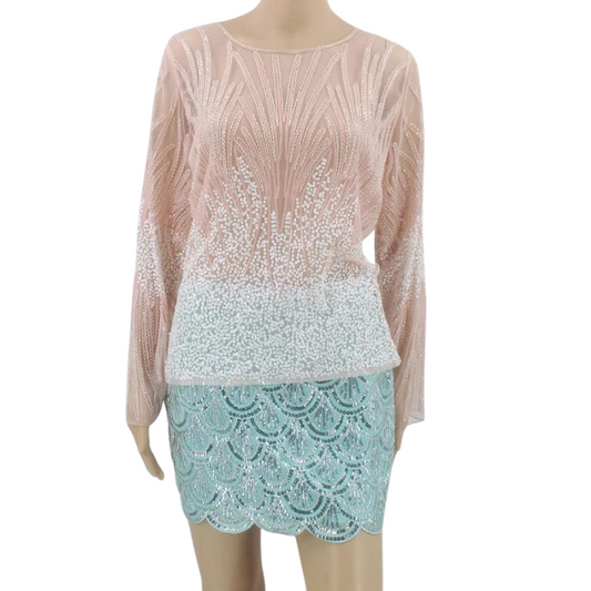 Skirrock mit Schuppen-Pailletten