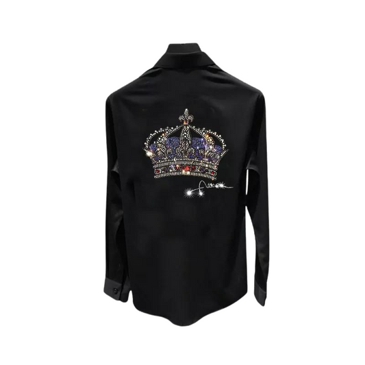Herrenkleid mit Strass und Kronen-Design