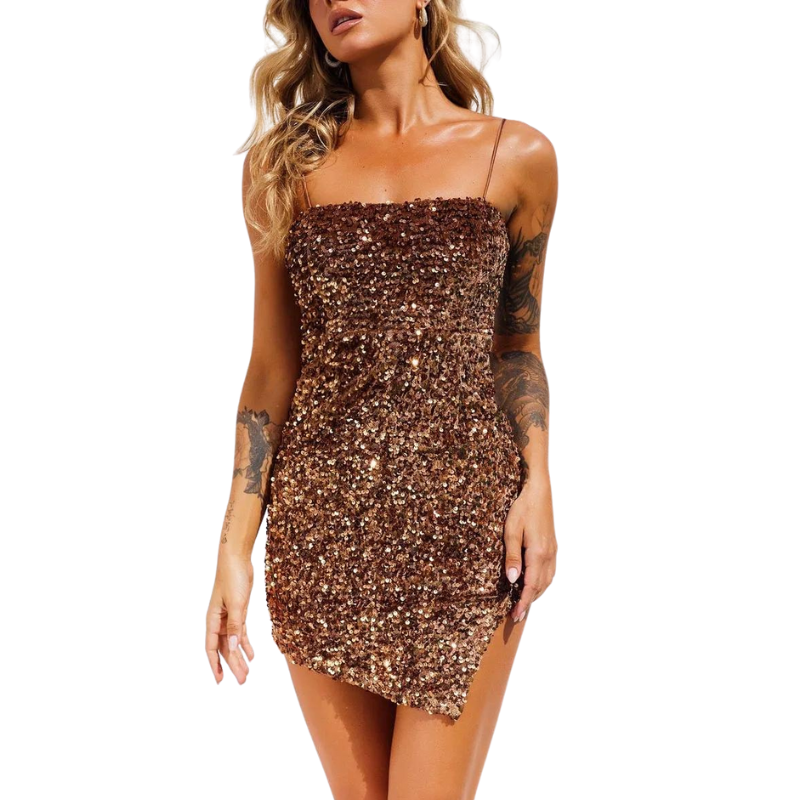 Pailletten-Kleid mit Trägern