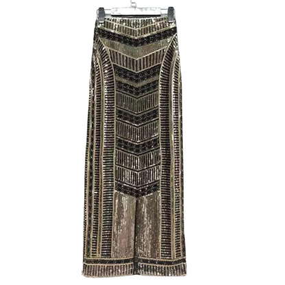 Lange Paillettenkleid in Gold