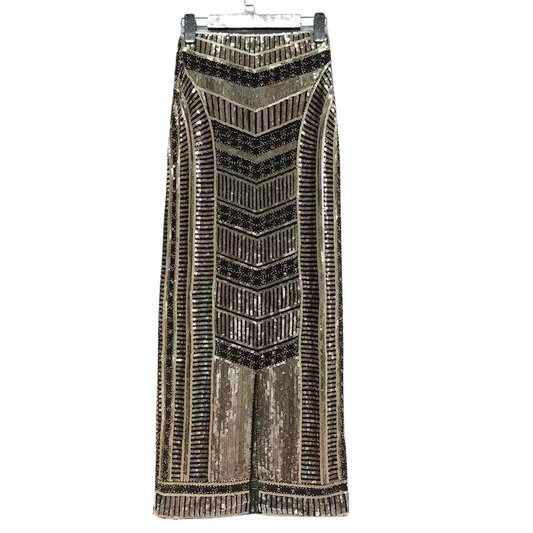 Lange Paillettenkleid in Gold