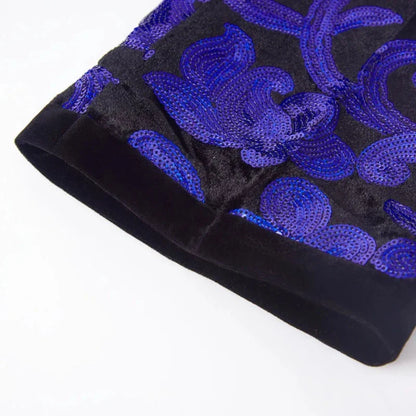 Anzugjacke und Hose mit Pailletten aus Samt für Herren