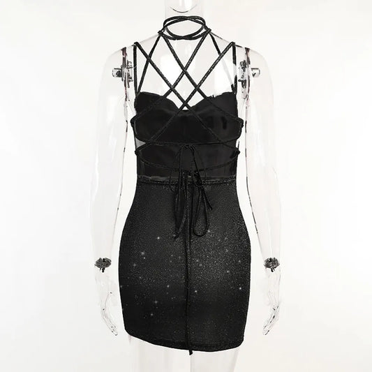 Kleid mit Pailletten und Basisschnitt in Bénitier-Form