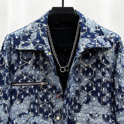 Blaue Paillettenjacke für Herren