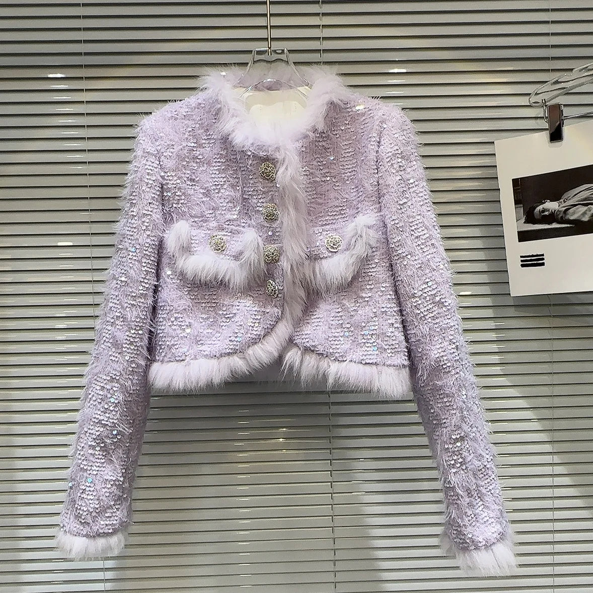 Elegantes Ensemble Jacke Rock Pailletten