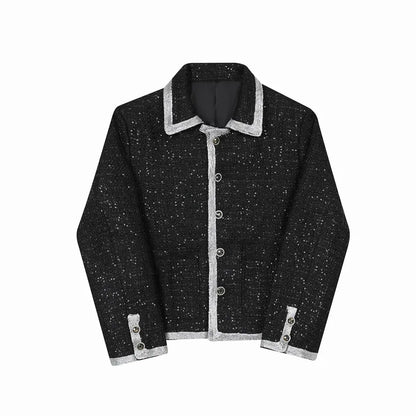 Herren Paillettenjacke mit Silberrand