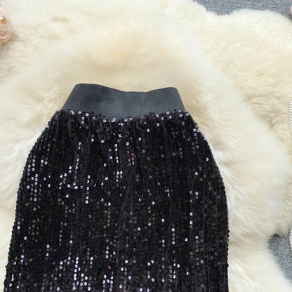 rock aus Pailletten mit Elastikbund