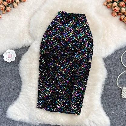 bunte Paillettenrock