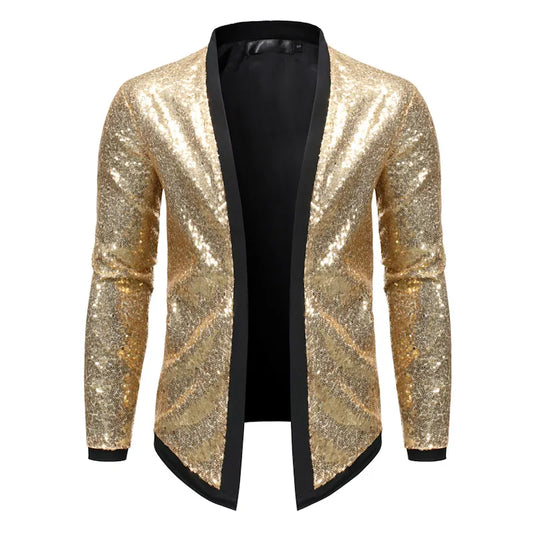 Offene Paillettenjacke für Männer