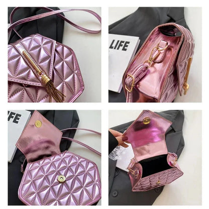 Sac Doré Hexagone PU Cuir